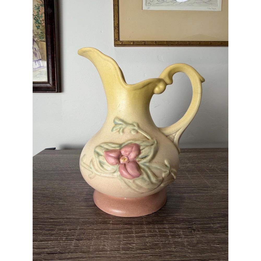 Vintage Hull Pottery Wildflower Ewer 1940s Art Pottery Pitcher, Vase